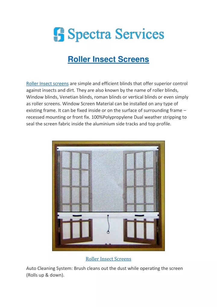 roller insect screens