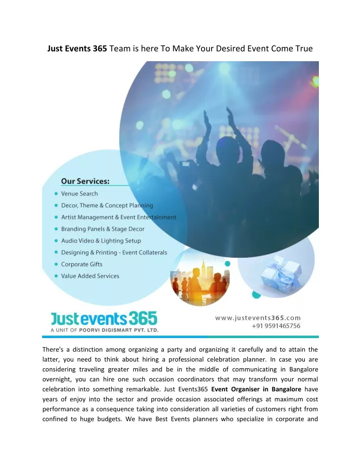just events 365 team is here to make your desired