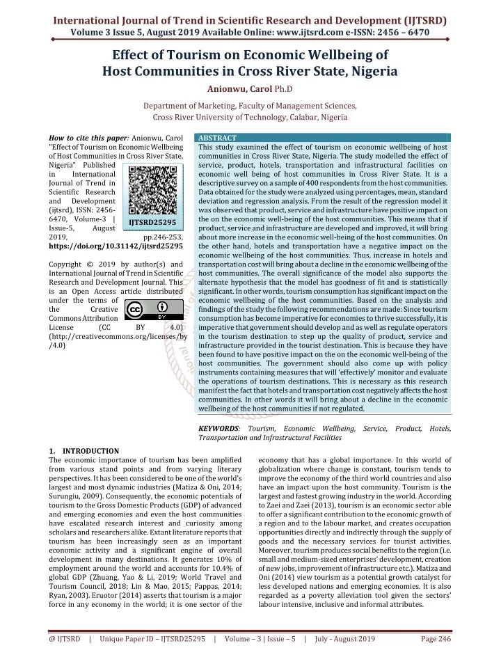 international journal of trend in scientific