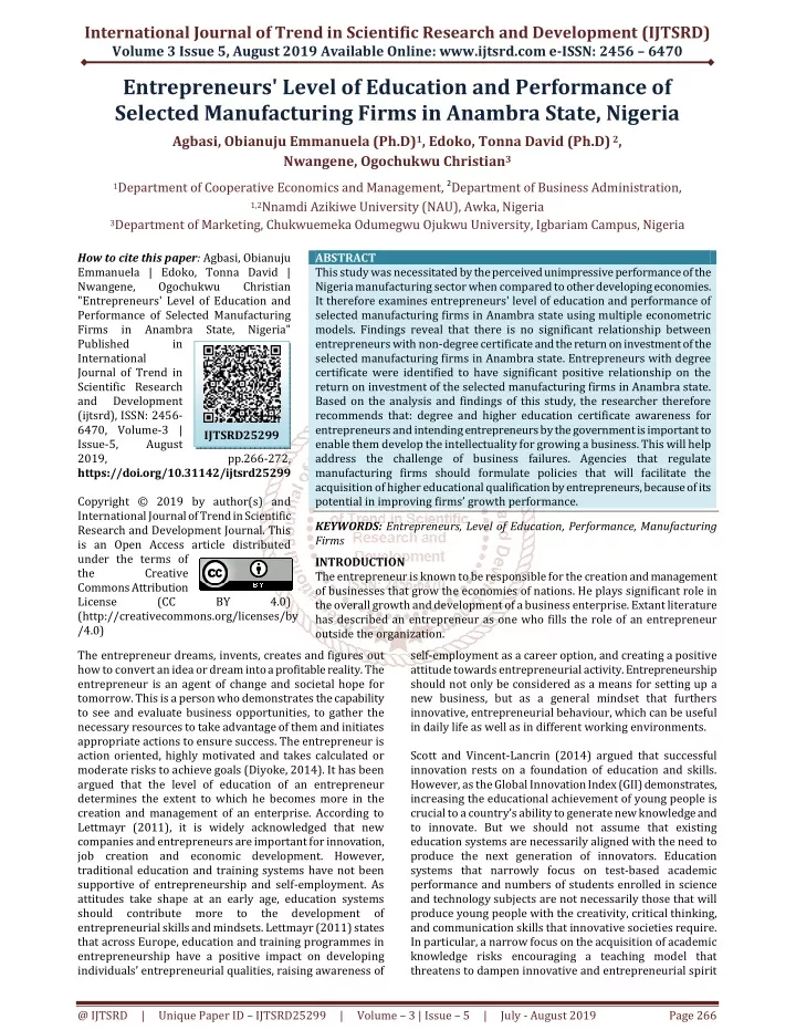 international journal of trend in scientific