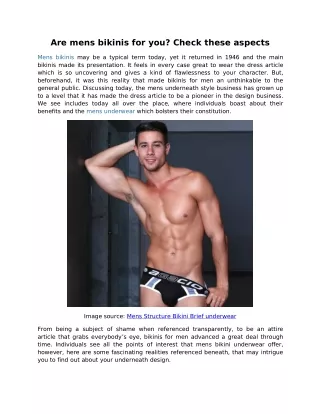 are mens bikinis for you check these aspects