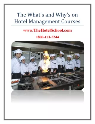 The What’s and Why’s on Hotel Management Courses