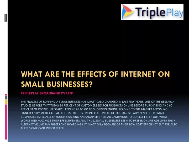 what are the effects of internet on small businesses