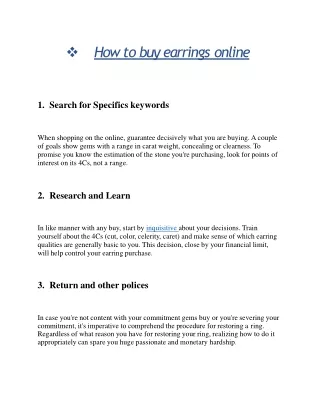 how to buy earrings online