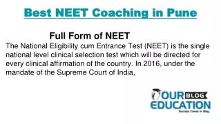 best neet coaching in pune