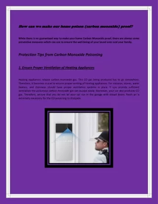 how can we make our home poison carbon monoxide