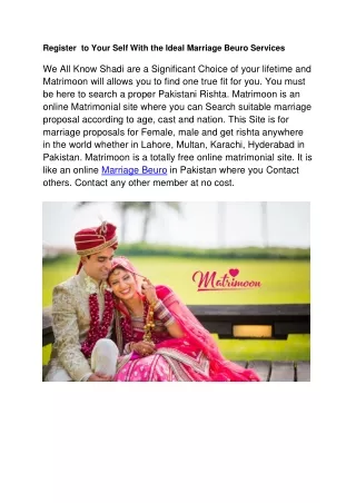 register to your self with the ideal marriage