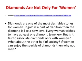 diamonds are not only for women