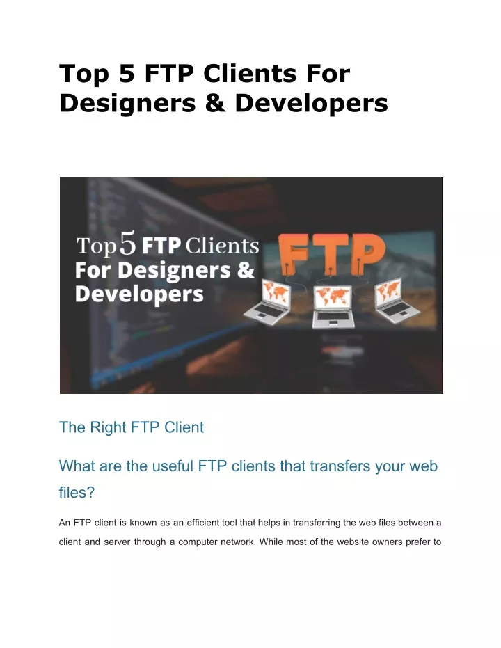 top 5 ftp clients for designers developers