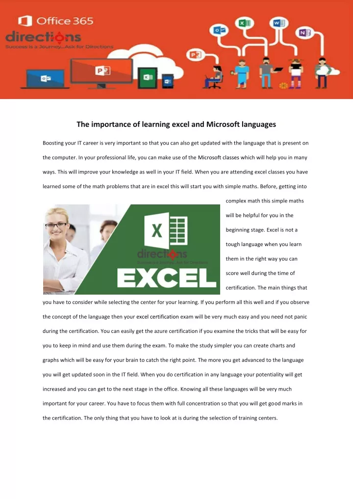 the importance of learning excel and microsoft