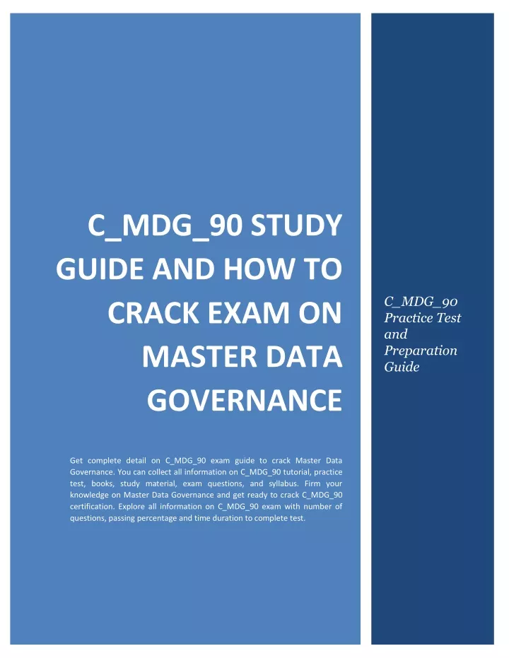 c mdg 90 study guide and how to crack exam