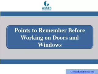 points to remember before working on doors