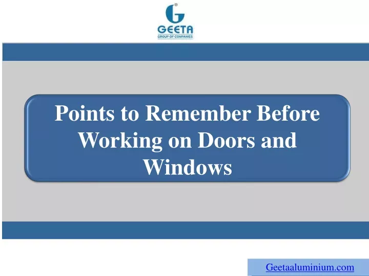 points to remember before working on doors