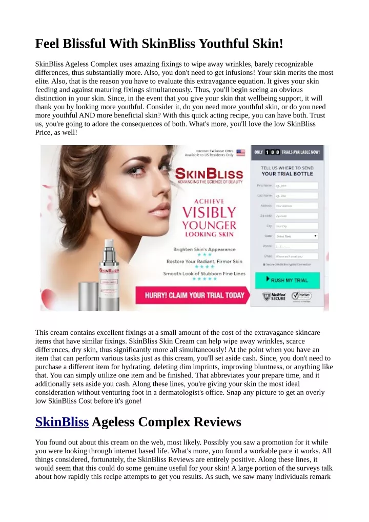 feel blissful with skinbliss youthful skin