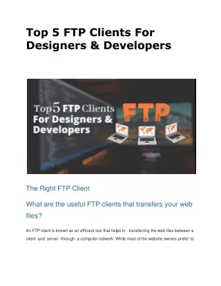 top 5 ftp clients for designers developers