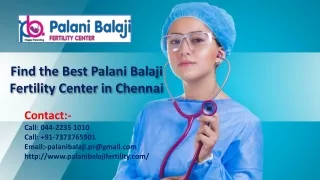 Find the Best Palani Balaji Fertility Center in Chennai