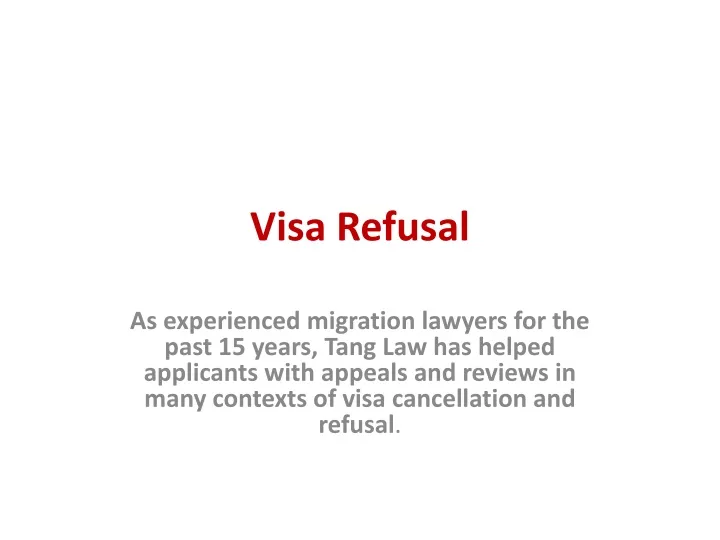 visa refusal