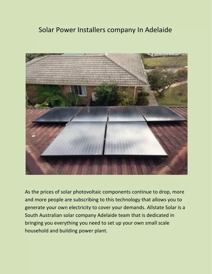 solar power installers company in adelaide