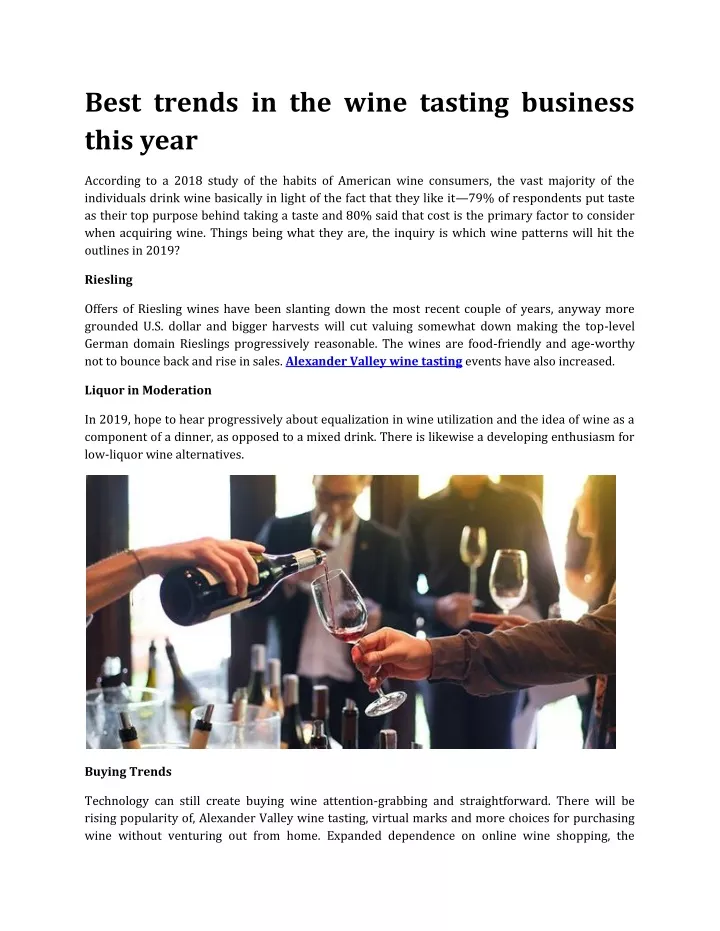 best trends in the wine tasting business this year