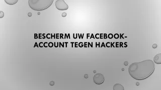 Bescherm uw Facebook-account tegen hackers