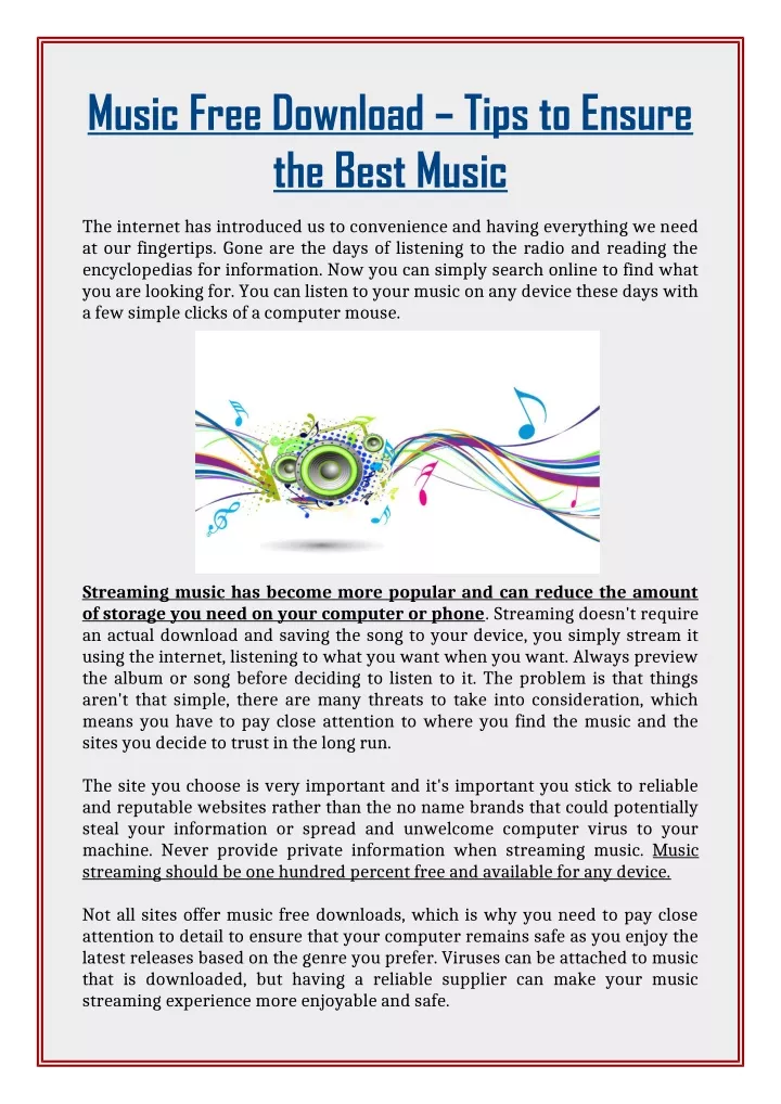 music free download tips to ensure the best music