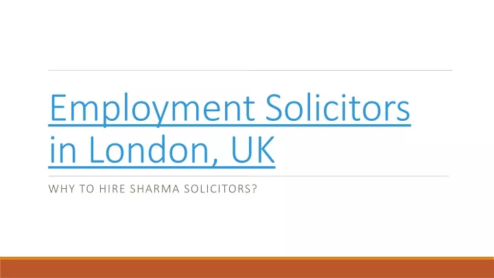 employment solicitors in london uk