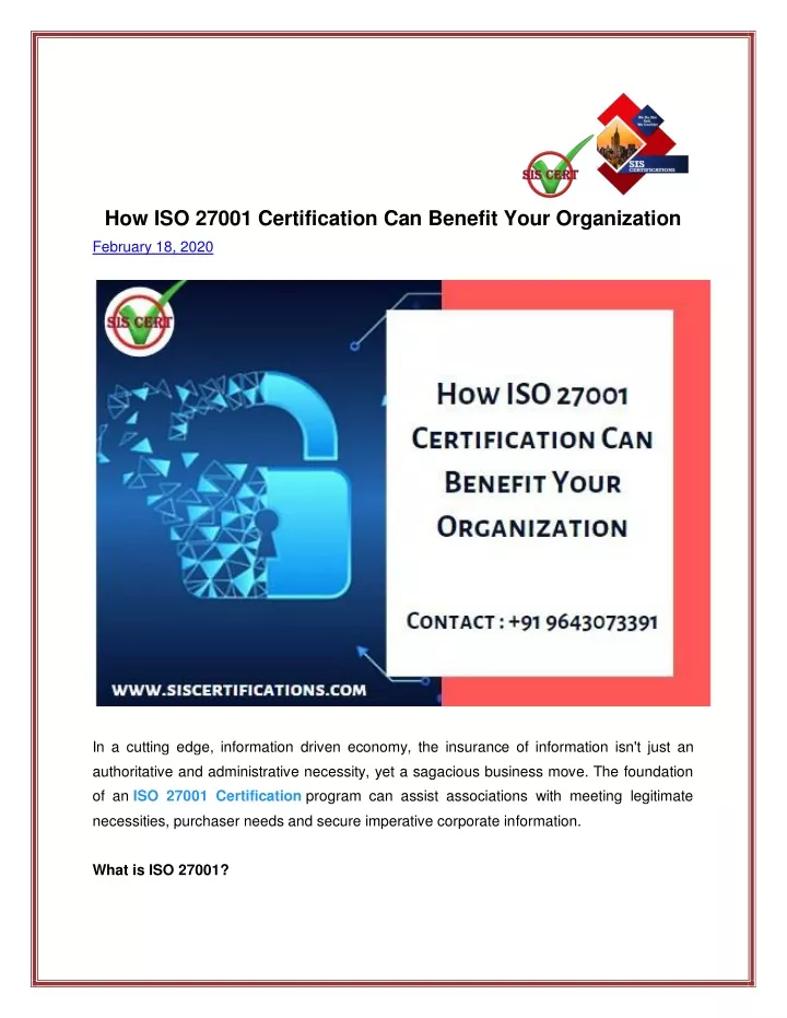 how iso 27001 certification can benefit your