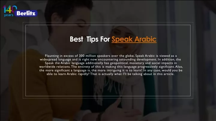 best tips for speak arabic