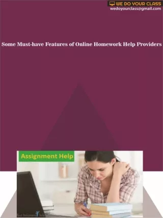 Some Must-have Features of Online Homework Help Providers