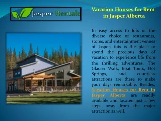 Vacation Houses for Rent in Jasper Alberta