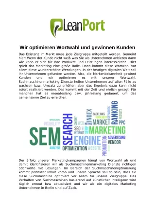 Wir optimieren Wortwahl und gewinnen Kunden