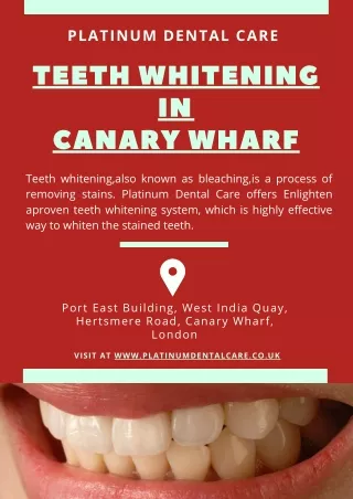Teeth whitening in Canary Wharf