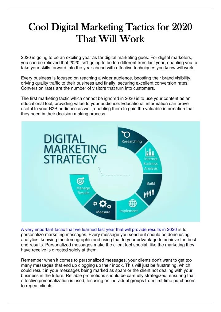cool digital marketing tactics for 2020 cool
