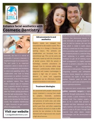 Enhance Facial Aesthetics with Our Cosmetic Dentistry