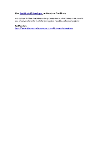 hire best node js developer on hourly or fixed
