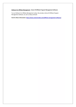 software for affiliate management demo