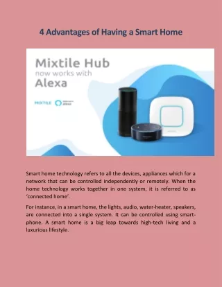 4 advantages of having a smart home