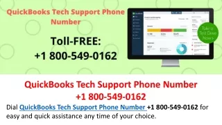 QuickBooks Tech Support Phone Number  1 800-549-0162