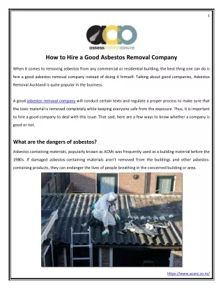 How to Hire a Good Asbestos Removal Company