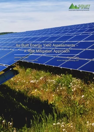 As Built Energy Yield Assesment - A Risk Mitigation Approach