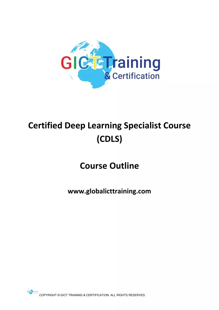 certified deep learning specialist course cdls