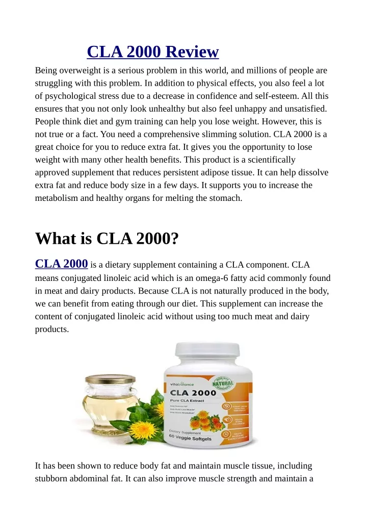 cla 2000 review being overweight is a serious