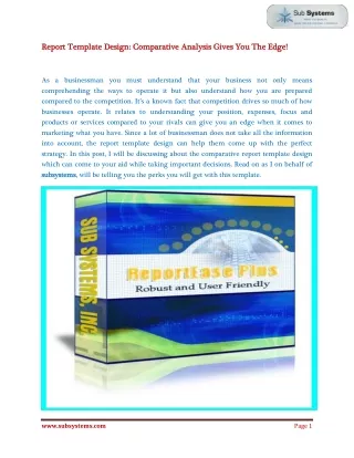 report template design comparative analysis gives