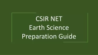 CSIR NET Earth science Preparation Guide