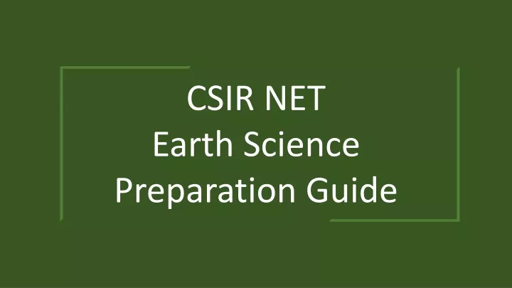 csir net earth science preparation guide