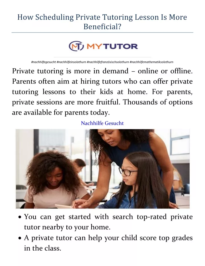 how scheduling private tutoring lesson is more