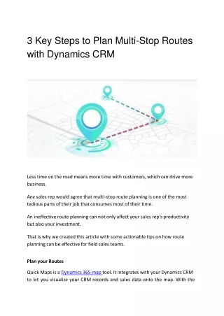 3 key steps to plan multi stop routes with dynamics crm