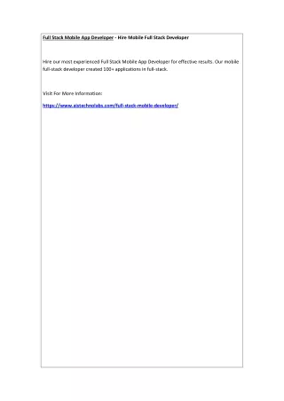 full stack mobile app developer hire mobile full