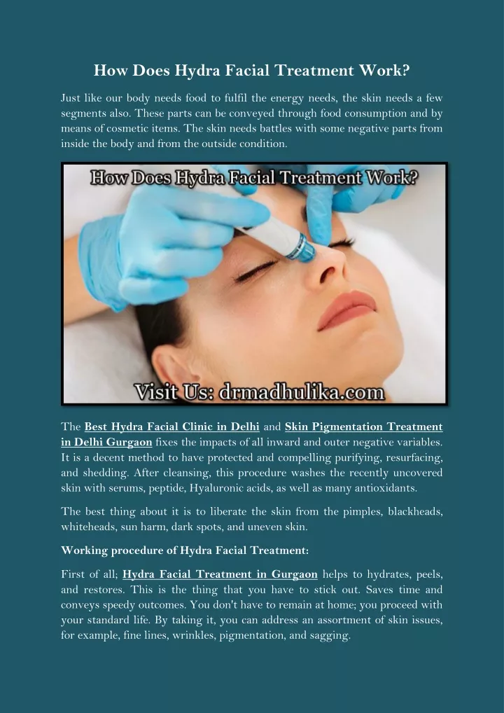 how does hydra facial treatment work