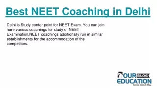 Best NEET Coaching in Delhi